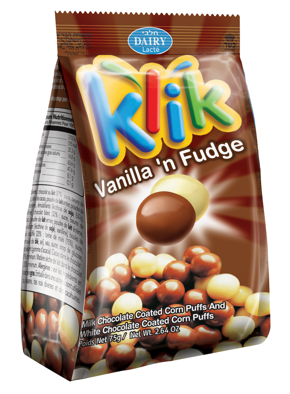 Klik Bolitas Cubiertas De Chocolate Con Leche Y Blanco 75 G