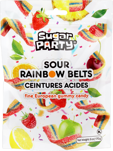 Sugar Party Tiras Ácidas Arcoíris 170 G