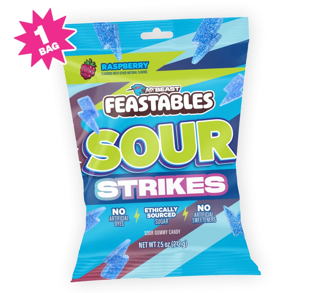 Feastables Gomitas Ácidas Sabor Frambuesa Sour Strikes 213 G