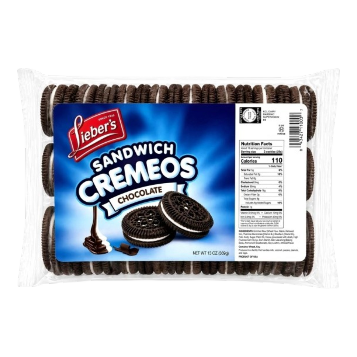 Liebers Galletas De Chocolate Con Relleno 335gr