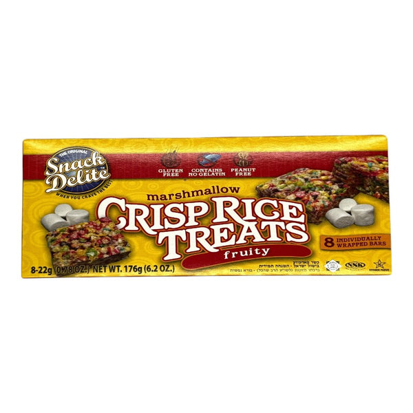 Snack Delite Barra De Arroz Inflado Con Bombon Sabor A Frutas 176gr caja con 8 piezas
