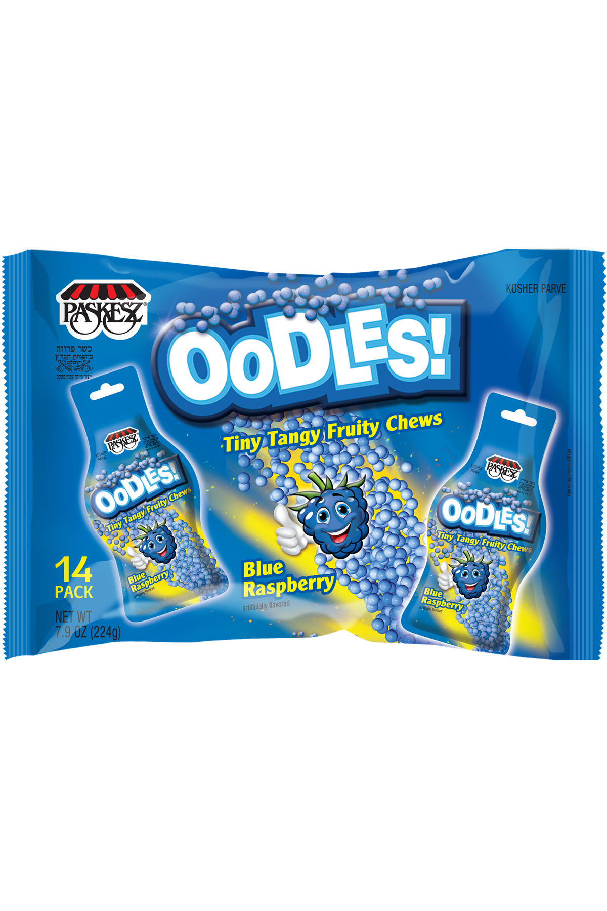 Paskesz Oodles Bolitas Frutales Sabor Frambuesa (Paquete De 14) 224 G