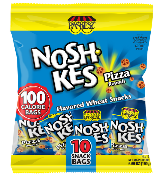 Paskesz Botana Crujiente Sabor Pizza Noshkes (Paquete De 10) 190 G