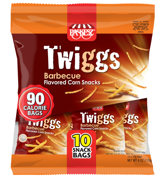 Paskesz Twiggs Palitos Crujientes Sabor BBQ (Paquete De 10) 170 G