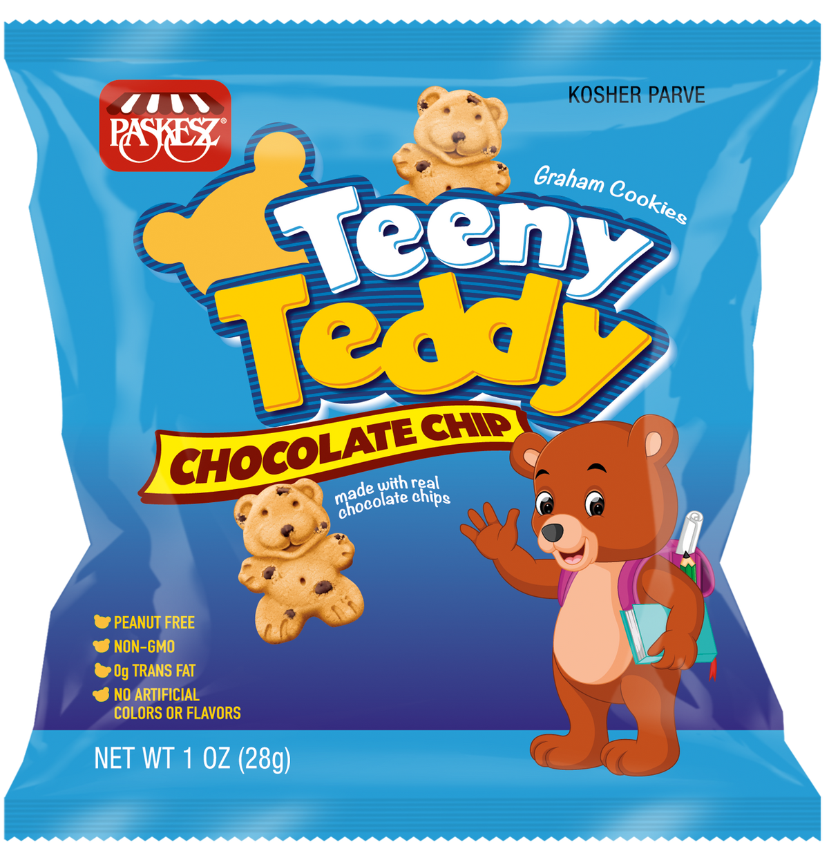 Paskesz Teeny Teddy Mini Galletas Con Chispas De Chocolate 28 G