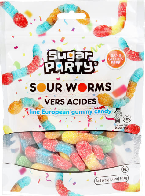Sugar Party Gomitas En Forma De Gusanitos Ácidos 170 G