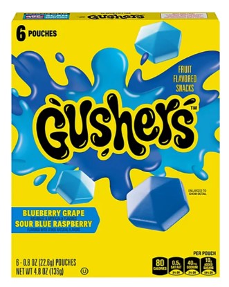 Betty Crocker Gusher's Sabor Uva Y Frambuesa Azul Ácida 136 G
