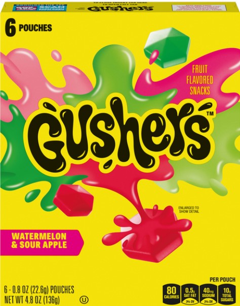 Betty Crocker Gusher's Sabor Sandía Y Manzana Ácida 136 G