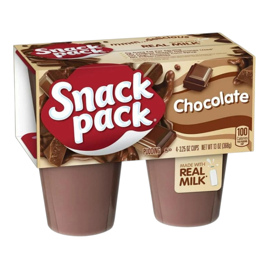 Pudín lácteo sabor chocolate Shefa en paquete de cuatro unidades, postre cremoso listo para consumir
