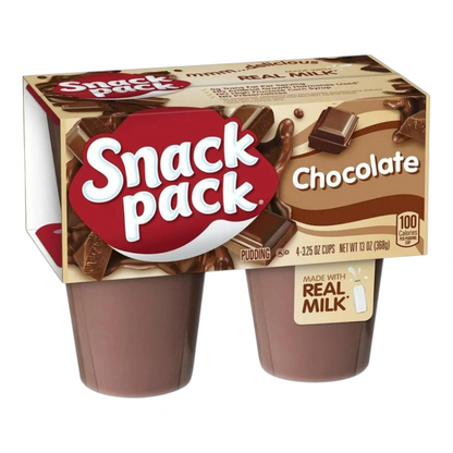 Pudín lácteo sabor chocolate Shefa en paquete de cuatro unidades, postre cremoso listo para consumir