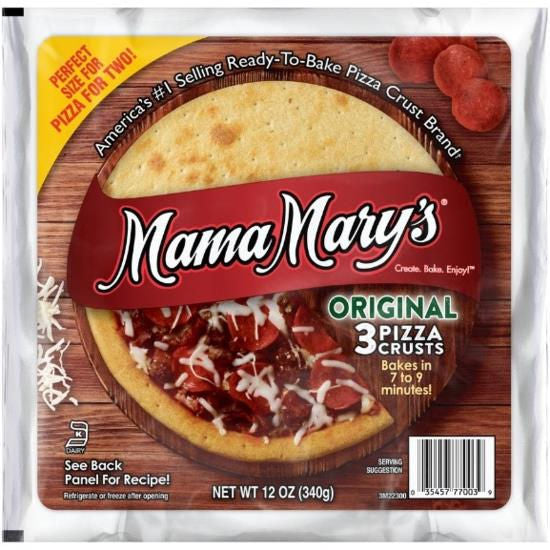 Mama Marys Bases Para Pizza De 7" (Paquete De 3) 340 G