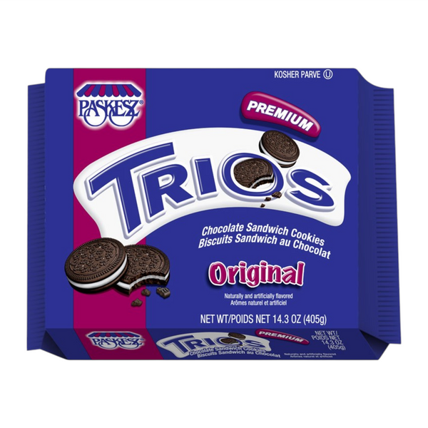 Galletas de Chocolate Paskesz Trios Premium Original 360g (Kosher Parve)