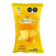 Bolsa de papas saladas Naturasol de 110 g de Shefa, con sello de advertencia y diseño amarillo brillante.