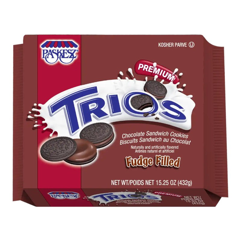 Paskesz Trios Galletas De Chocolate Rellena De Crema Sabor Chocolate 432gr
