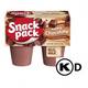 Pack de 4 pudines de chocolate Shefa, postre cremoso elaborado con leche real en envases individuales de 369 gramos.