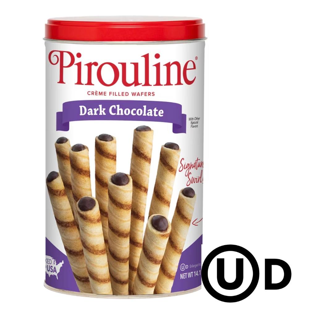 Pirouline Lata De Galletas De Barquillo Con Chocolate Negro 400 G
